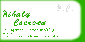 mihaly cserven business card